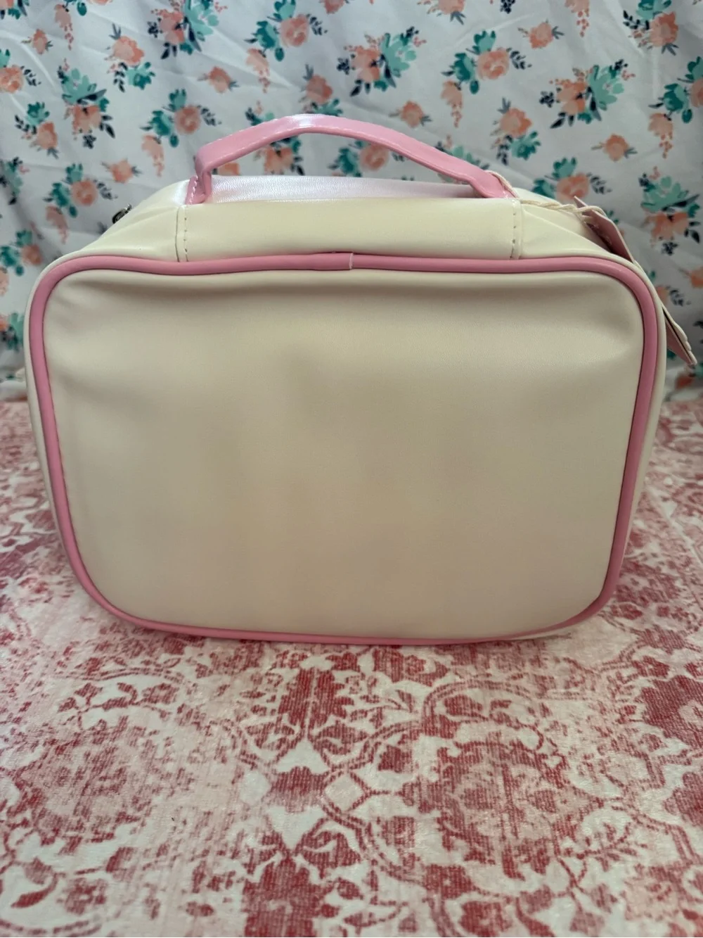 Hello Kitty Pink Cream Make Up Travel Organizer Pouch with Blue Accent